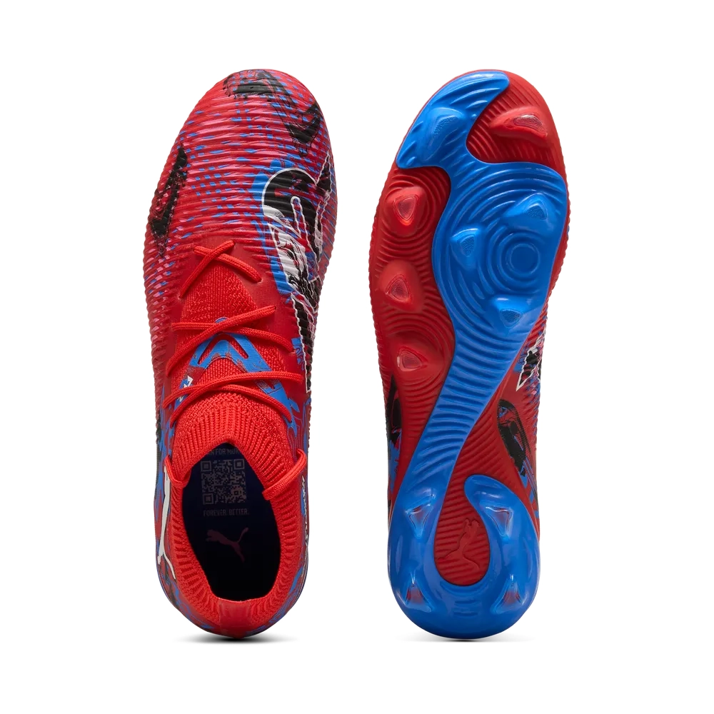 Puma FUTURE 8 MATCH PLAYMAKERS FG/AG Fußballschuhe Unisex – Red/Black/Ultra Blue/Pink