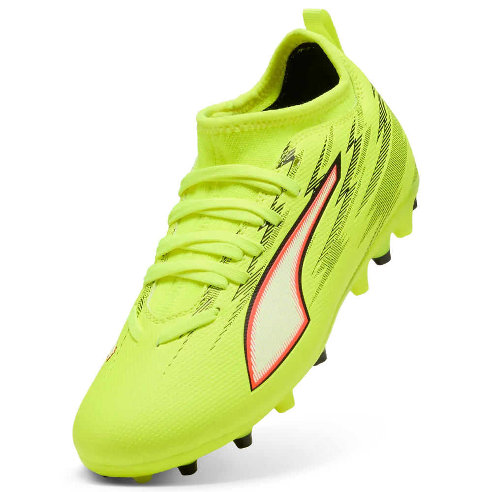 Puma ULTRA 6 MATCH MG Jr Fußballschuhe Kinder - Yellow Alert/Black/Red/Lime