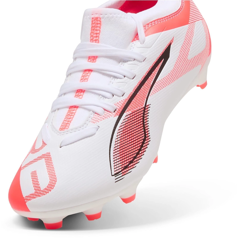 Puma ULTRA 5 MATCH FG/AG Jr Fußballschuhe Kinder – White/Black Glowing Red