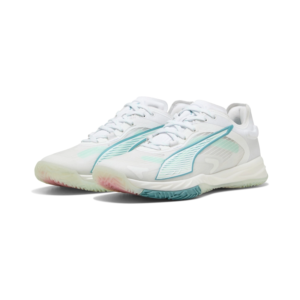 PUMA Accelerate NITRO™ SQD 4 Game On White/Blue/Water - Handballschuhe Damen PUMA Accelerate NITRO™ SQD 4 Game On White/Blue/Water - Handballschuhe Damen