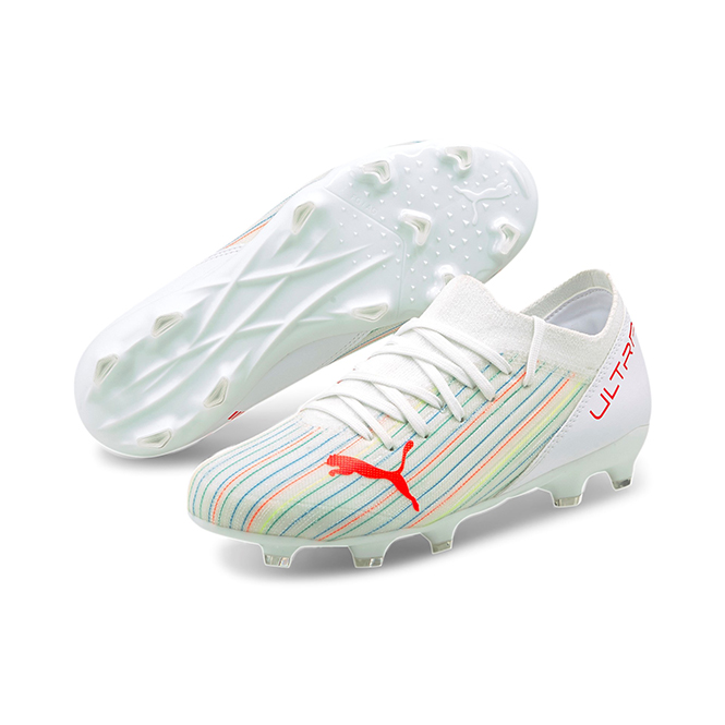 Puma Ultra 3.2 FG/AG Jr. Fussballschuh - White Red Blast Puma Ultra 3.2 FG/AG Jr. Fussballschuh - White Red Blast