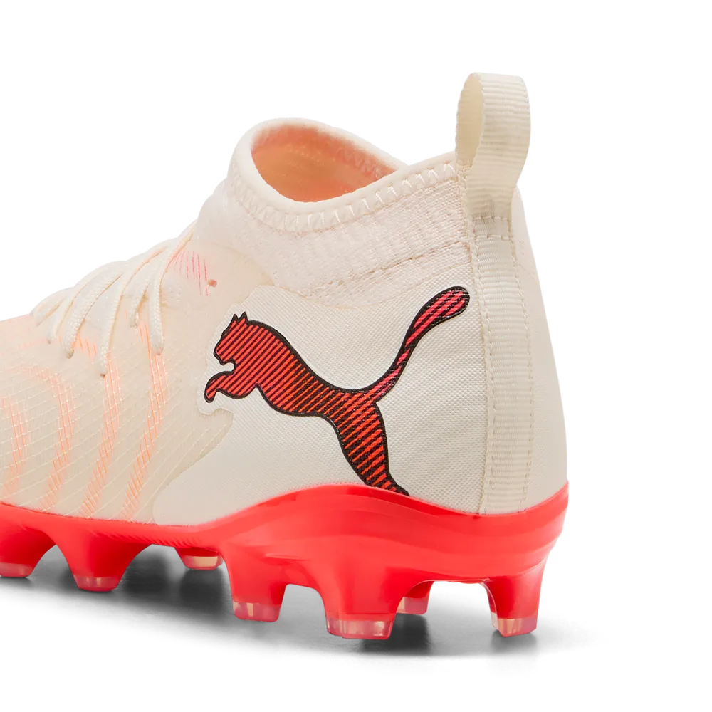 Puma FUTURE 9 MATCH FG/AG Fußballschuhe Kinder – Sugared Almond / White Ultra Red / Black