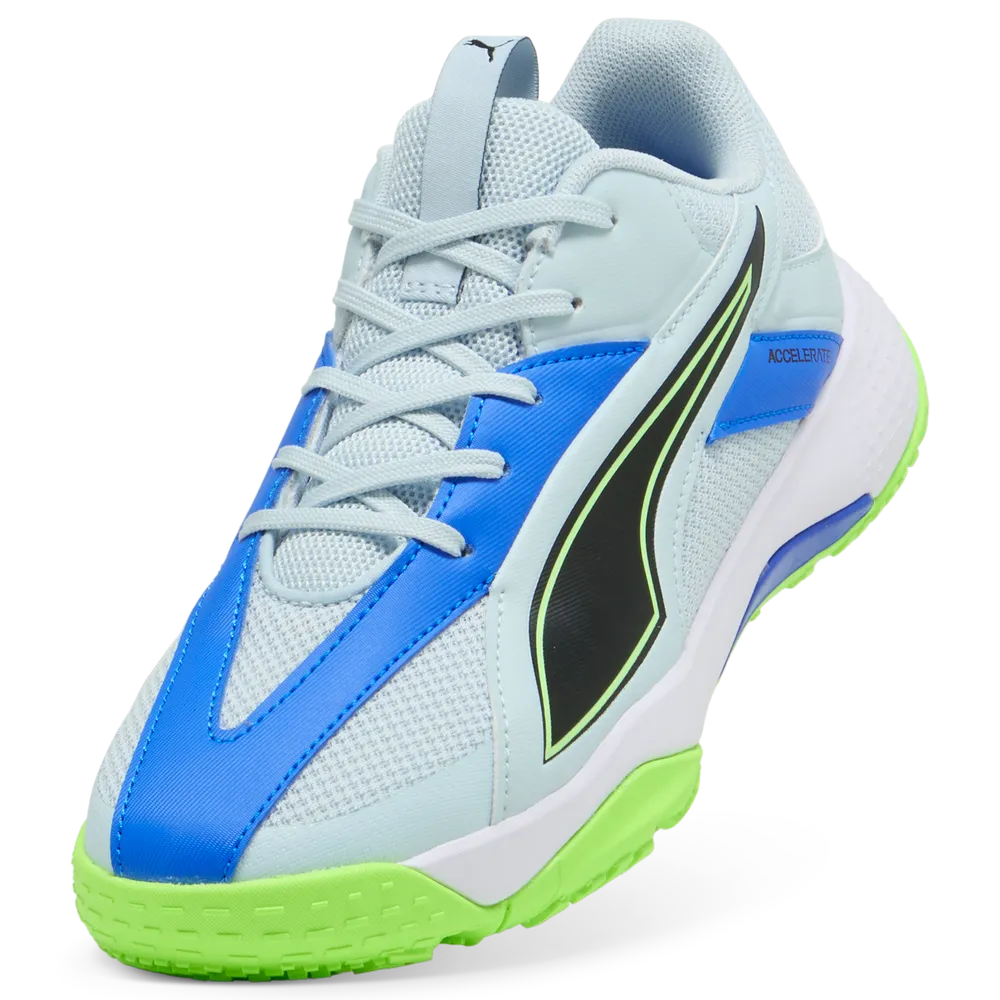PUMA Accelerate Jr 5 Hallenschuhe Kinder - Aqua/White/Green
