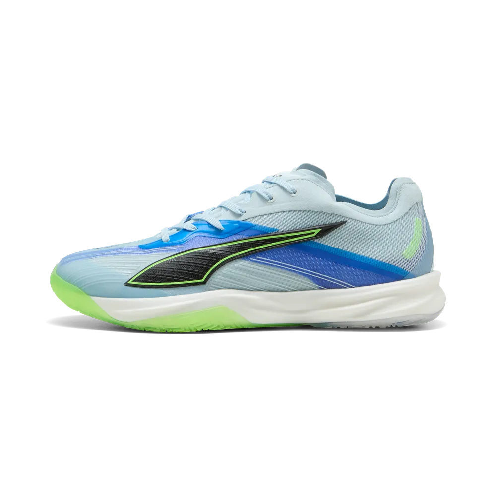 PUMA Accelerate Nitro SQD 5 Hallenschuhe Unisex – Aqua/Black/Green/Royal Sapphire PUMA Accelerate Nitro SQD 5 Hallenschuhe Unisex – Aqua/Black/Green/Royal Sapphire