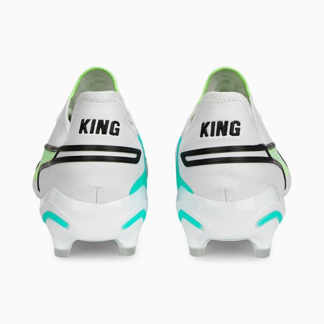 Puma KING ULTIMATE FG Fussballschuh - weiss neongelb türkis Puma KING ULTIMATE FG Fussballschuh - weiss neongelb türkis
