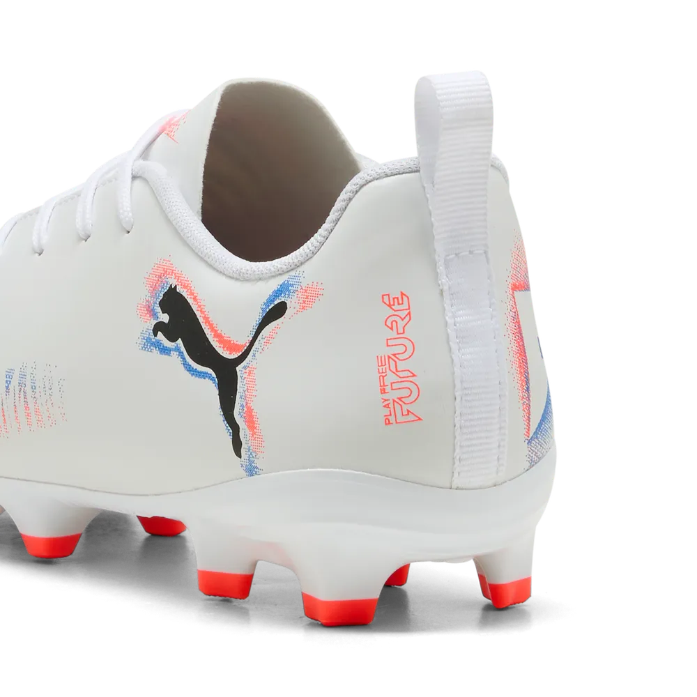 Puma FUTURE 8 PLAY FG/AG Jr Fußballschuhe Kinder – White/Black/Glowing Red