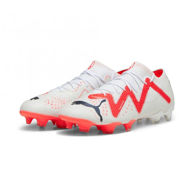 Puma FUTURE ULTIMATE Low FG/AG Fussballschuh - white black fire red Puma FUTURE ULTIMATE Low FG/AG Fussballschuh - white black fire red