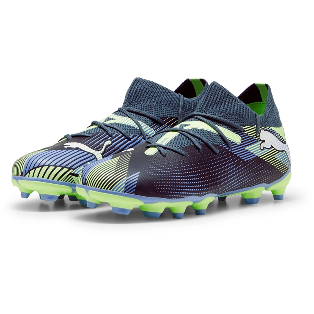 Puma FUTURE 7 MATCH FG/AG Jr Fußballschuhe Kinder – Gray Skies/White Apple