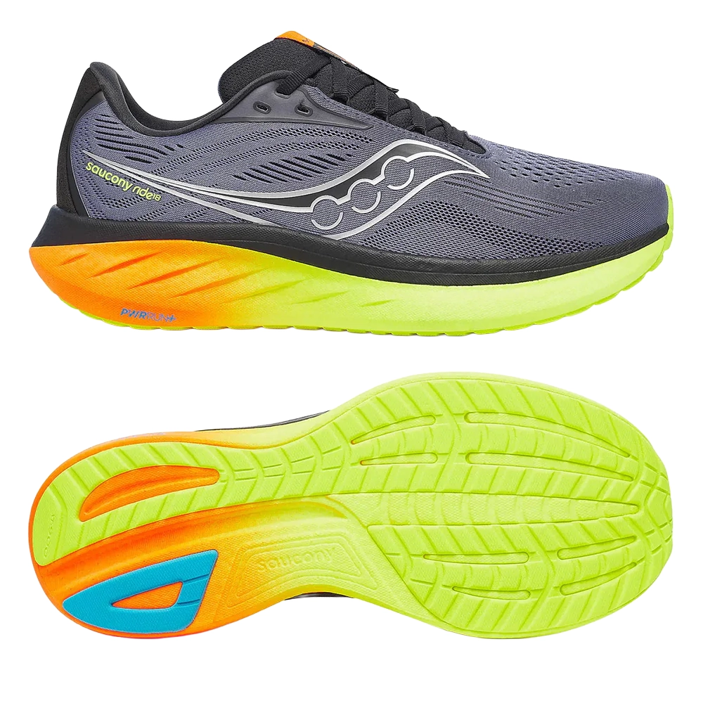saucony Ride 18 Herren Neutral Laufschuh - Shadow | Vizi