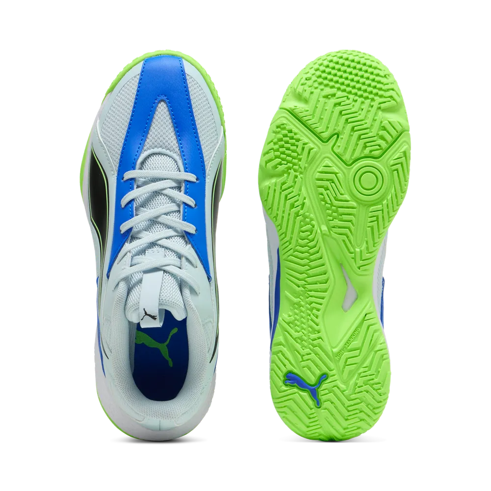 PUMA Accelerate Jr 5 Hallenschuhe Kinder - Aqua/White/Green