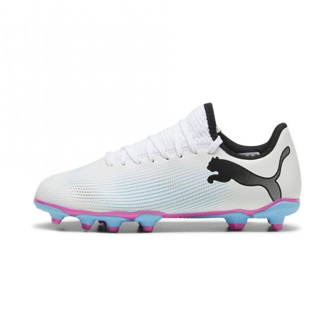 Puma FUTURE 7 PLAY FG/AG JR Fussballschuh - white poison pink Puma FUTURE 7 PLAY FG/AG JR Fussballschuh - white poison pink