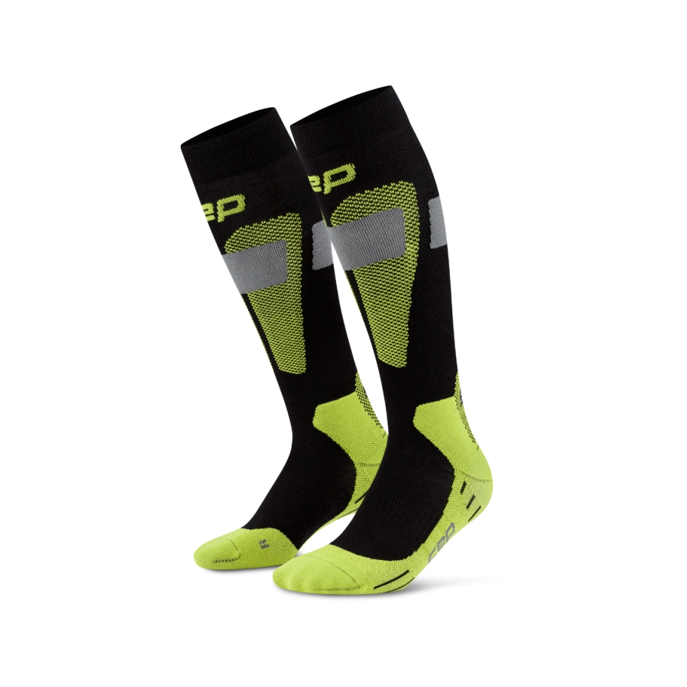 CEP Merino Tall 3.0 Herren Skisocken - black/lime