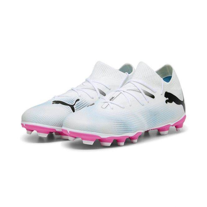 Puma FUTURE 7 MATCH FG/AG JR Fussballschuh - white poison pink Puma FUTURE 7 MATCH FG/AG JR Fussballschuh - white poison pink
