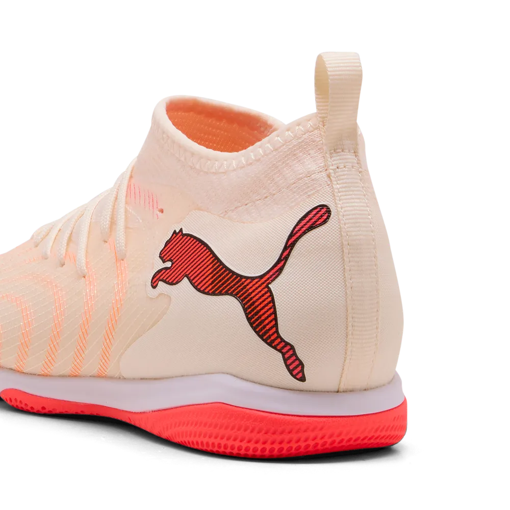 Puma FUTURE 9 MATCH IT + Mid Hallenfußballschuhe Kinder – Sugared Almond / White Ultra Red / Black