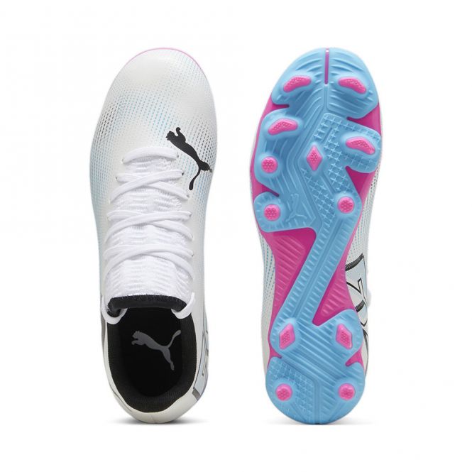 Puma FUTURE 7 PLAY FG/AG JR Fussballschuh - white poison pink Puma FUTURE 7 PLAY FG/AG JR Fussballschuh - white poison pink