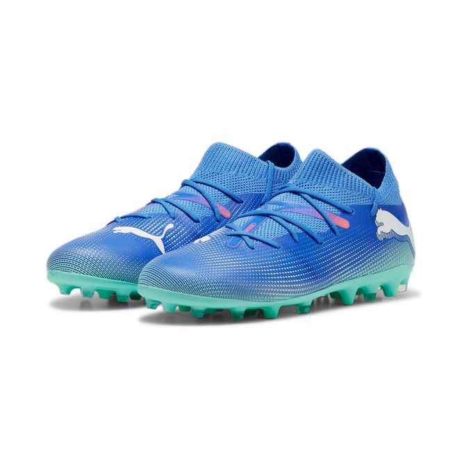 Puma FUTURE 7 MATCH MG JR Rasen + Kunstrasenschuh - Bluemazing/Weiß/Electric Peppermint