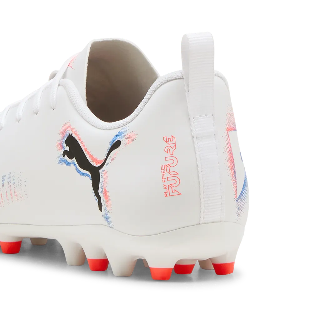 Puma FUTURE 8 PLAY MG Jr Fußballschuhe Kinder – White/Black/Glowing Red