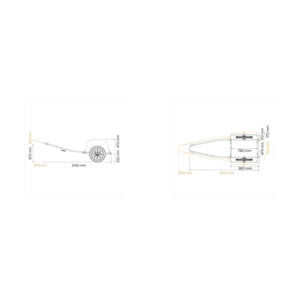 Reacha Sport Fahrradanhänger für Sportausrüstung inkl. Bikeconnector