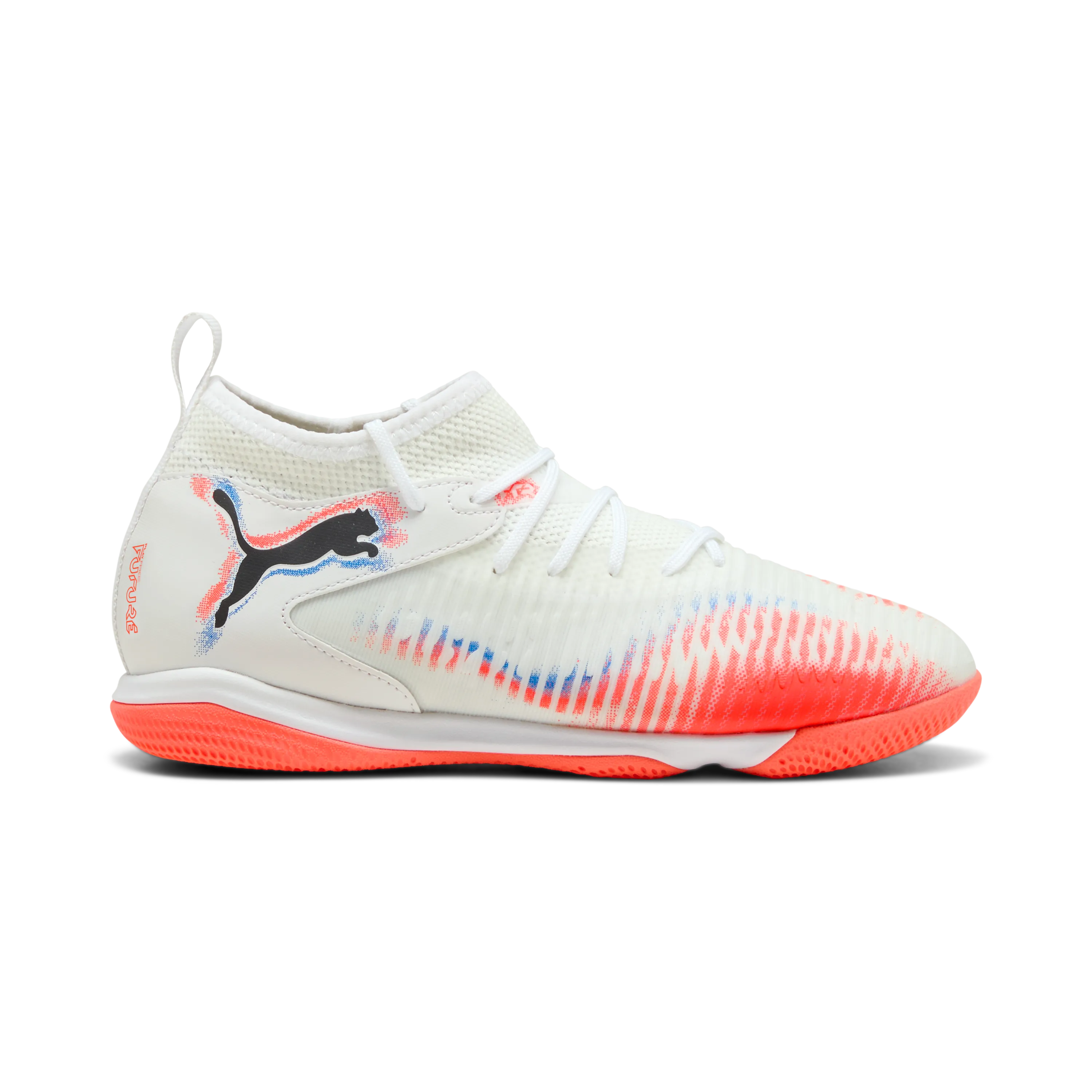 Puma FUTURE 8 MATCH IT Fußball Hallenschuhe – White Black Glowing Red