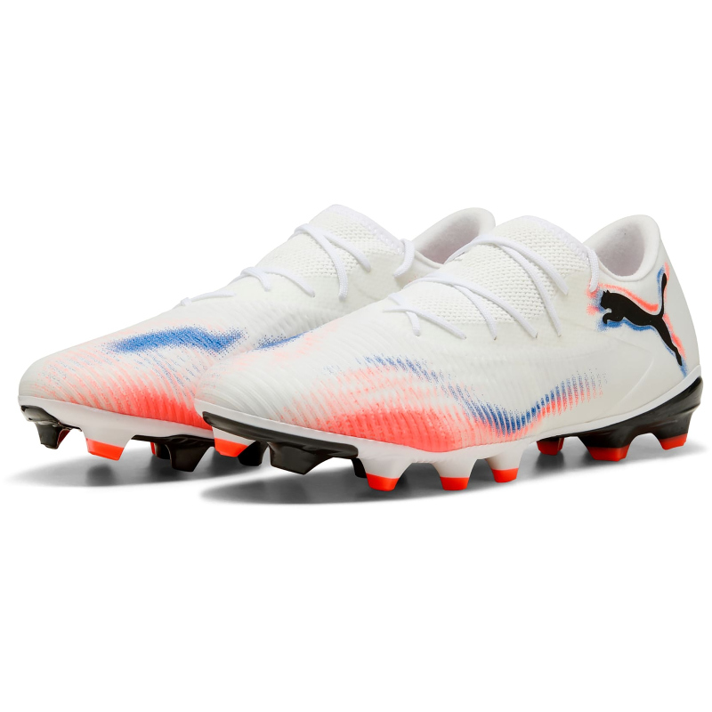 Puma FUTURE 8 MATCH LOW FG/AG Fußballschuhe Unisex – White Black Glowing Red