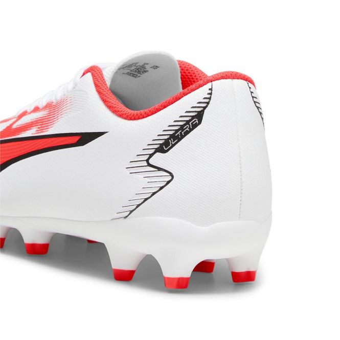Puma ULTRA PLAY FG/AG JR Fussballschuh - white black fire red Puma ULTRA PLAY FG/AG JR Fussballschuh - white black fire red