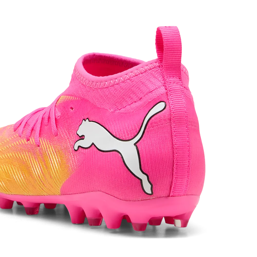 Puma FUTURE 9 MATCH MG Jr Fußballschuhe Kinder – Poison Pink/Aqua/White