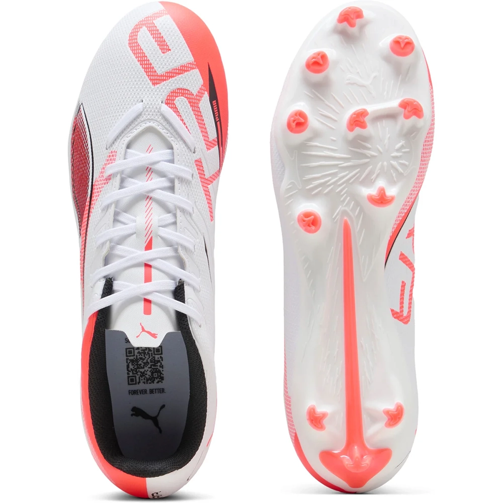 Puma ULTRA 5 PLAY FG/AG Fußballschuhe – White/Black Glowing Red