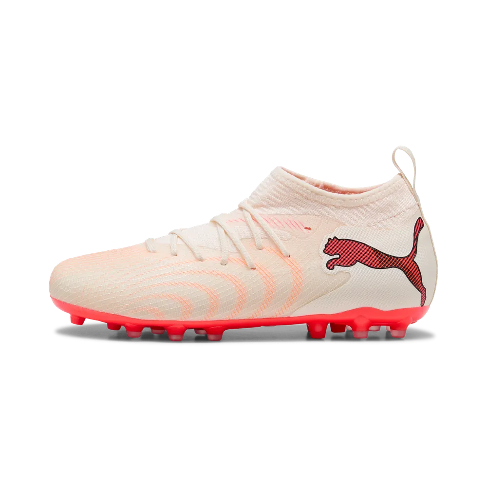 Puma FUTURE 9 MATCH MG Fußballschuhe Kinder – Sugared Almond / White Ultra Red / Black