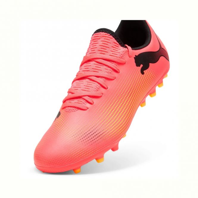 Puma FUTURE PLAY MG Rasen + Kunstrasenschuh - sunset glow/black/sun stream