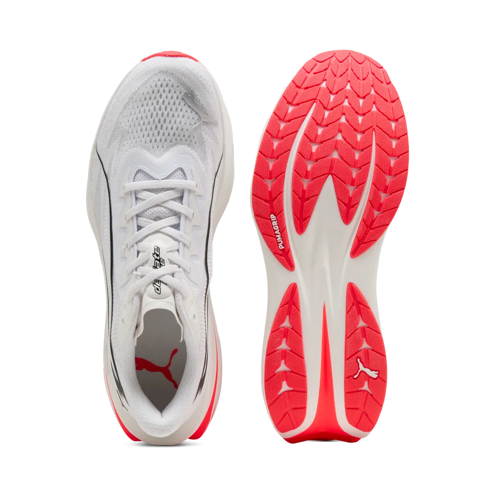 Puma Deviate Pure NITRO Laufschuhe für Herren – White/Ultra Red/Silver Puma Deviate Pure NITRO Laufschuhe für Herren – White/Ultra Red/Silver