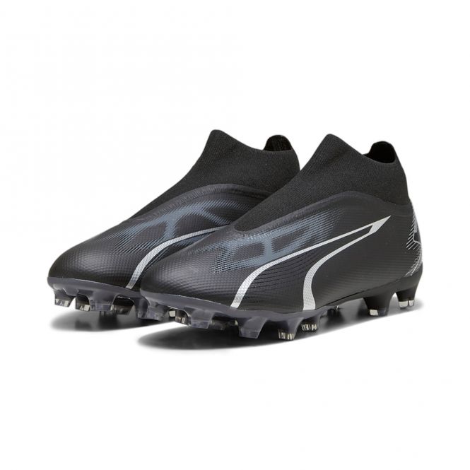 Puma ULTRA MATCH+ LL FG/AG Fussballschuh - black silver Puma ULTRA MATCH+ LL FG/AG Fussballschuh - black silver