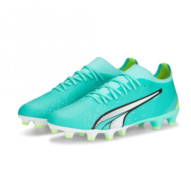 Puma ULTRA MATCH FG/AG Fussballschuh - Electric Peppermint White-Fast Yellow