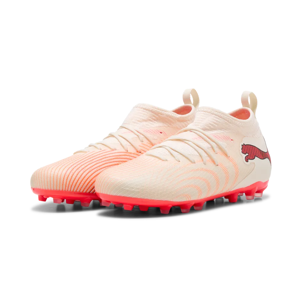 Puma FUTURE 9 MATCH MG Fußballschuhe Kinder – Sugared Almond / White Ultra Red / Black