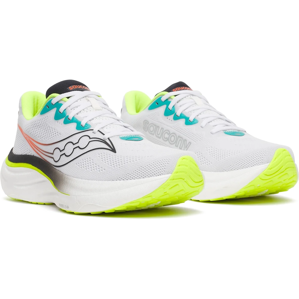 Saucony Ride 19 Herren Neutral-Laufschuh - White | Citron