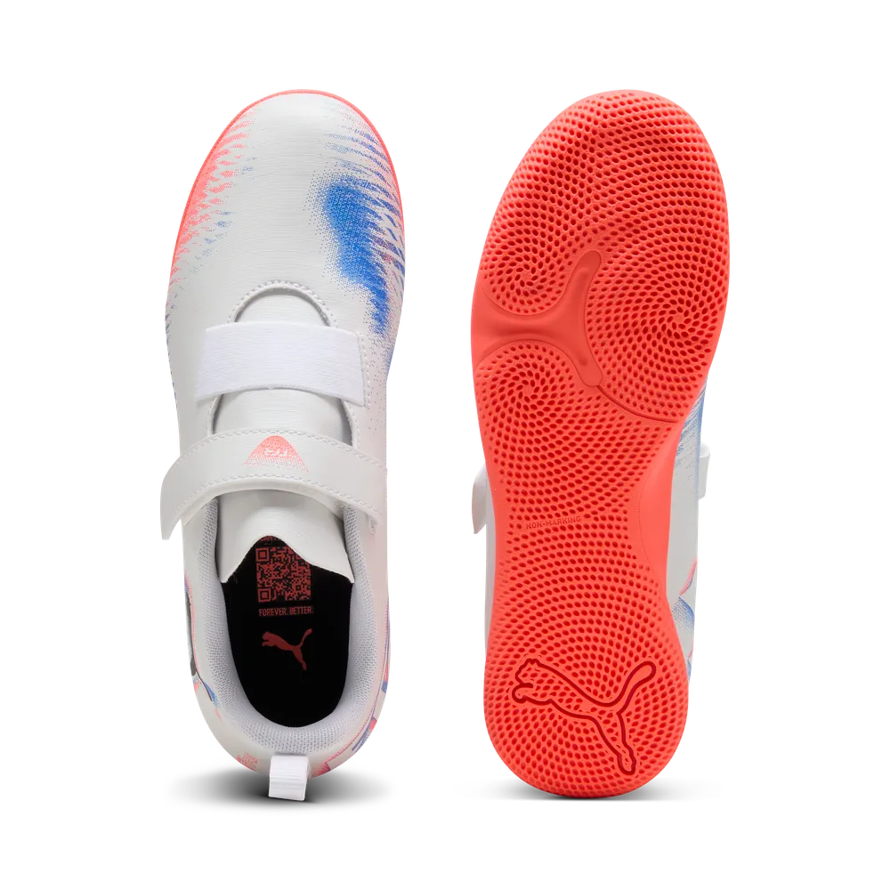 Puma FUTURE 8 PLAY V IT Jr Fußball Hallenschuhe Kinder – White Black Glowing Red Puma FUTURE 8 PLAY V IT Jr Fußball Hallenschuhe Kinder – White Black Glowing Red