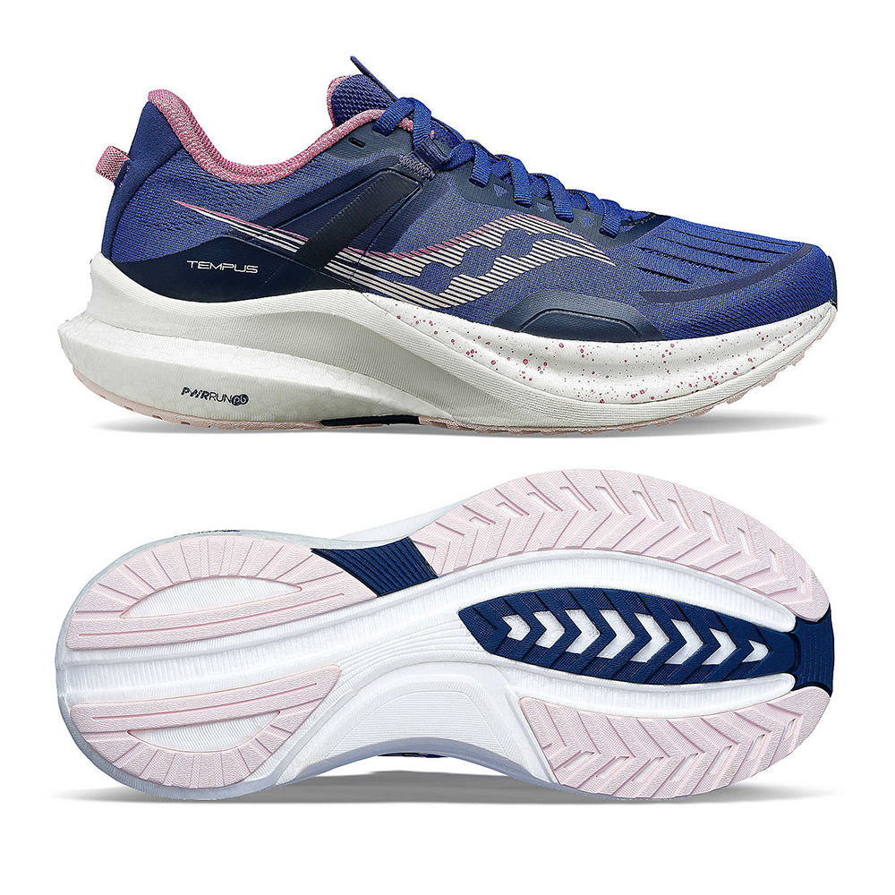 saucony Tempus Damen Stabilität Laufschuh - Navy | Orchid