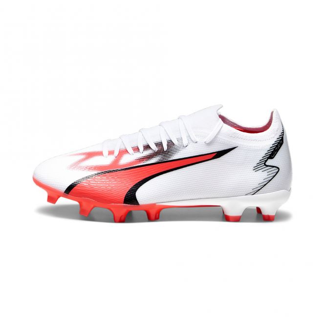 Puma ULTRA MATCH FG/AG Fussballschuh - white black fire red