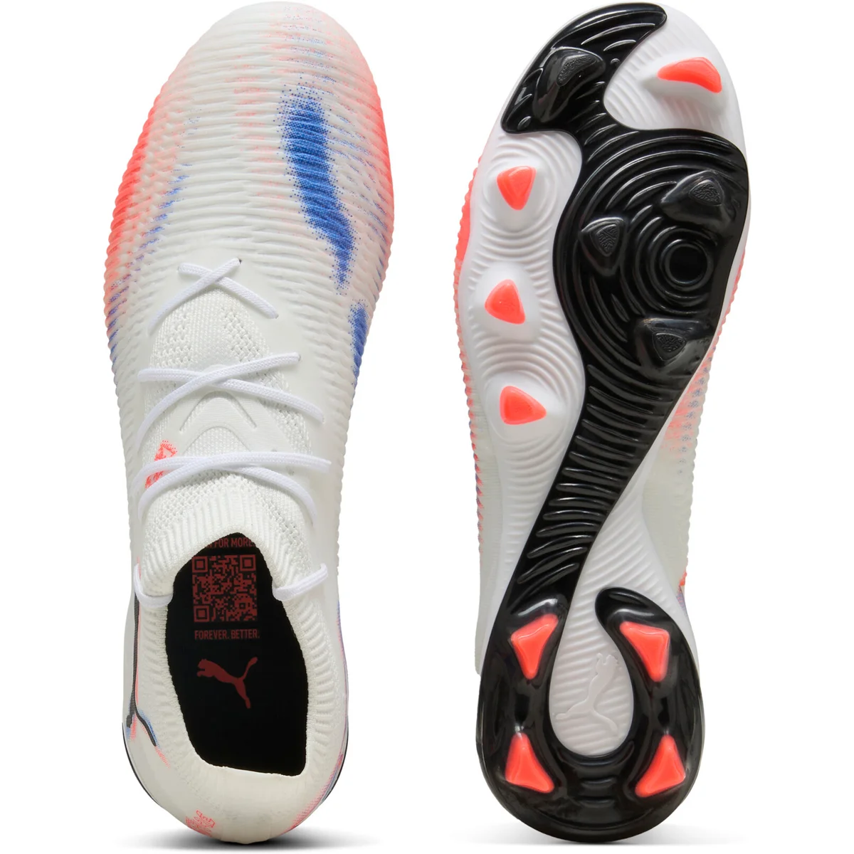 Puma FUTURE 8 MATCH FG/AG Fußballschuhe Unisex – White Black Glowing Red 