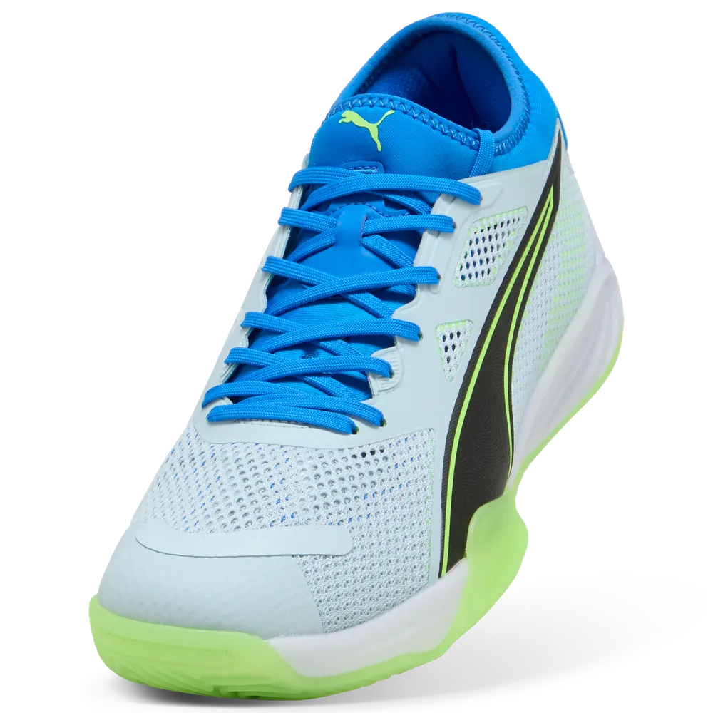 PUMA Eliminate NITRO SQD 4 Hallenschuhe Unisex – Aqua/White/Ultra Blue PUMA Eliminate NITRO SQD 4 Hallenschuhe Unisex – Aqua/White/Ultra Blue