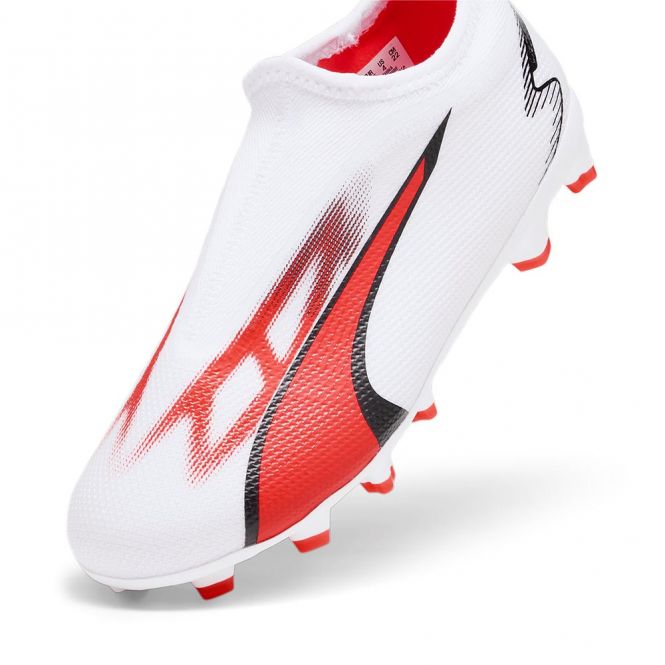 Puma ULTRA MATCH LL FG/AG JR Fussballschuh - white black fire red Puma ULTRA MATCH LL FG/AG JR Fussballschuh - white black fire red