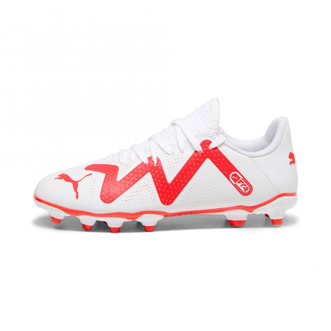Puma FUTURE PLAY FG/AG JR Fussballschuh - white black fire red Puma FUTURE PLAY FG/AG JR Fussballschuh - white black fire red