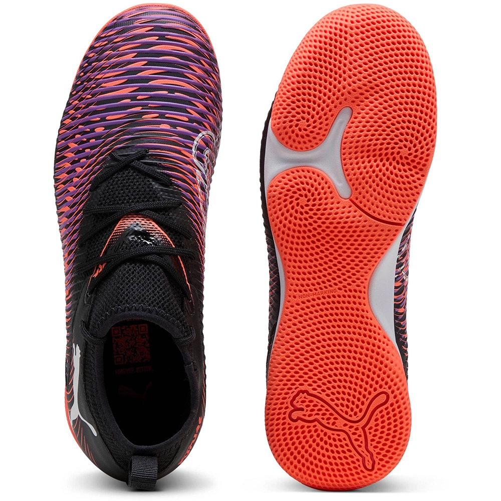 Puma FUTURE 8 MATCH IT + MID Jr Hallenfußballschuhe Kinder – Black White/Glowing Red Puma FUTURE 8 MATCH IT + MID Jr Hallenfußballschuhe Kinder – Black White/Glowing Red