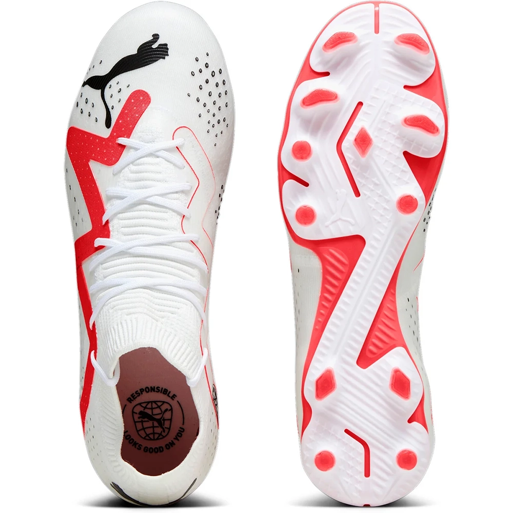 Puma FUTURE MATCH FG/AG Fussballschuh - White/Black/Fire Orchid
