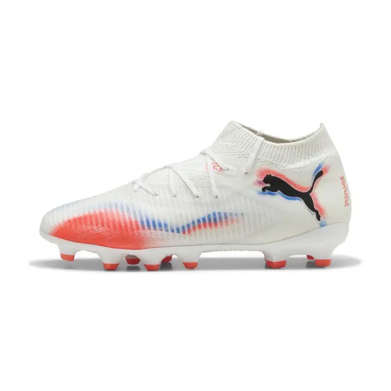 Puma FUTURE 8 PRO FG/AG Jr Fußballschuhe Kinder – White Black Glowing Red