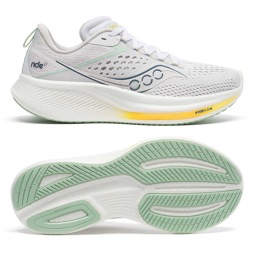 saucony Ride 17 Damen Neutral Laufschuh - White | Peel