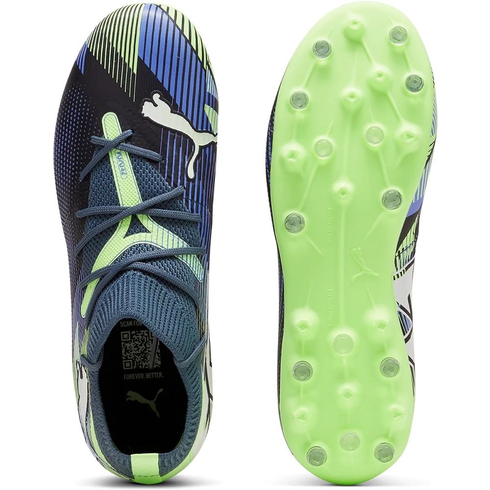 Puma FUTURE 7 MATCH MG Jr Fußballschuhe Kinder – Gray Skies/White Apple