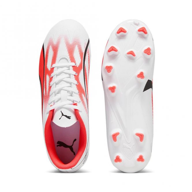 Puma ULTRA PLAY FG/AG JR Fussballschuh - white black fire red Puma ULTRA PLAY FG/AG JR Fussballschuh - white black fire red