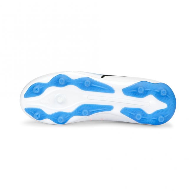 Puma King Match Jr. FG/AG Kinder Fussballschuh - white blue glimmer