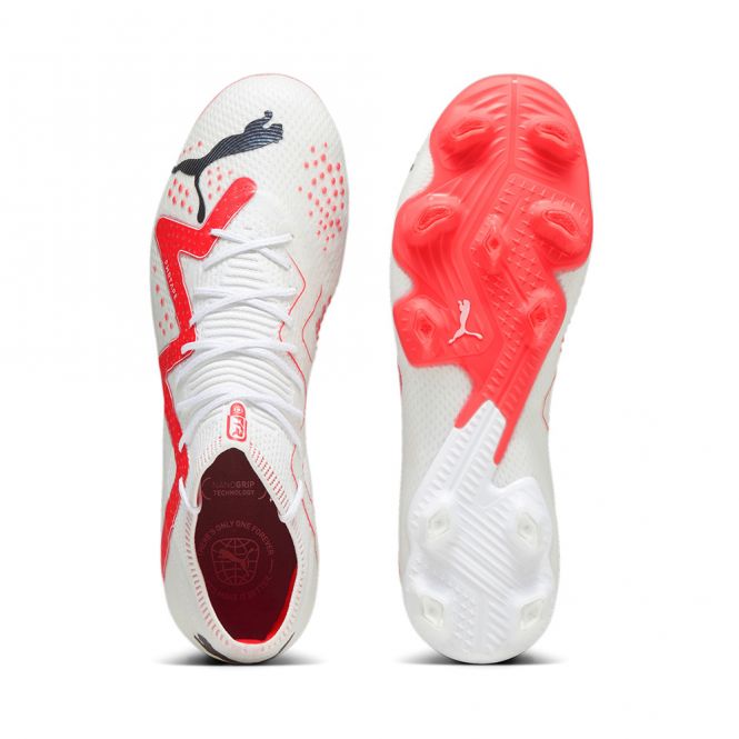 Puma FUTURE ULTIMATE Low FG/AG Fussballschuh - white black fire red Puma FUTURE ULTIMATE Low FG/AG Fussballschuh - white black fire red