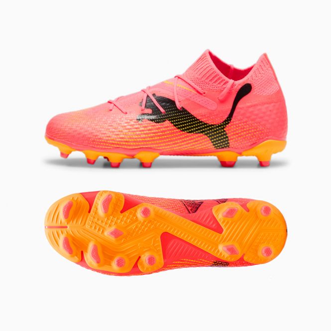 Puma FUTURE 7 PRO FG/AG JR Fussballschuh - Sunset Glow/Black Sun Stream